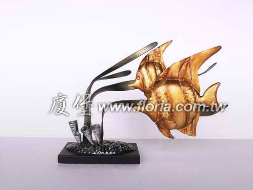 熱帶魚鐵器桌上擺飾