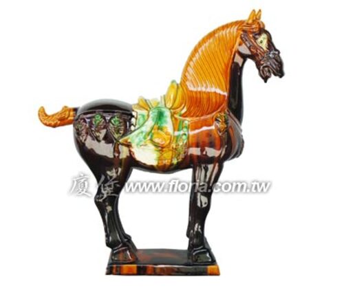 精美唐三彩/馬擺飾品 